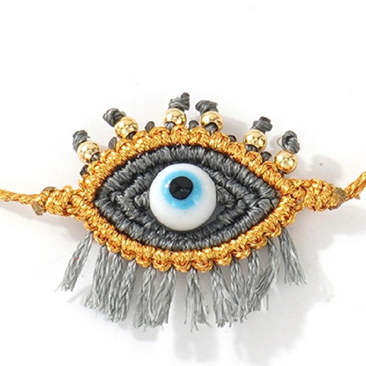 Artistic Glass Bead Eye Charm Bracelet Adjustable Length for Women Men Daily Wear Jewelry Handmade Wrist Accessories