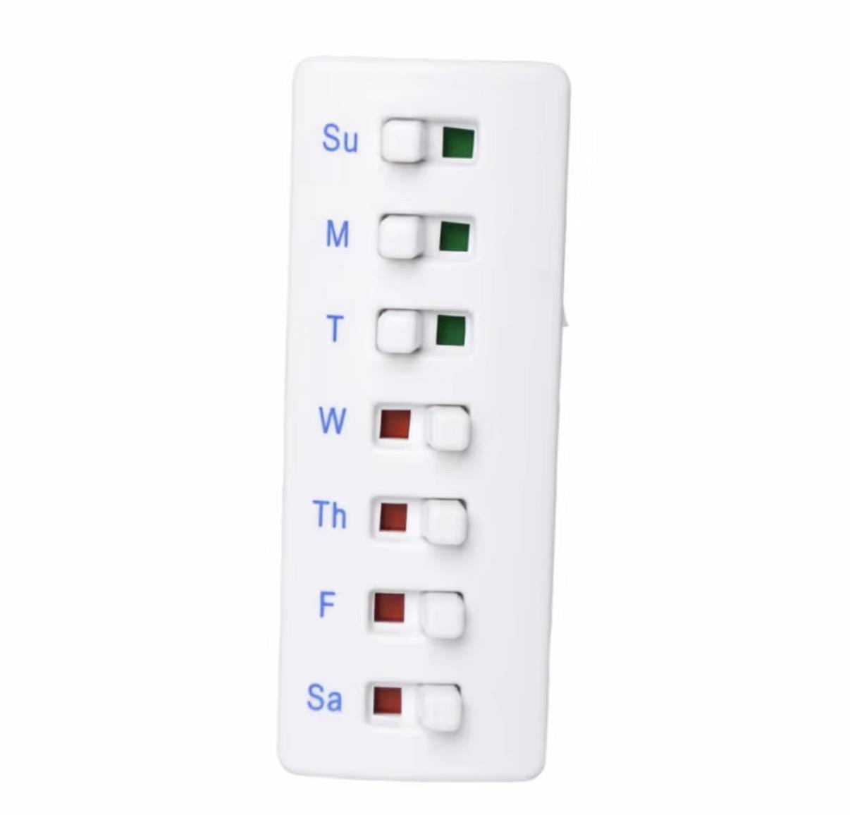 Weekly Medication Checker Pill Reminder Tool Medication Tracking Weekly Organizer White Blue белый
