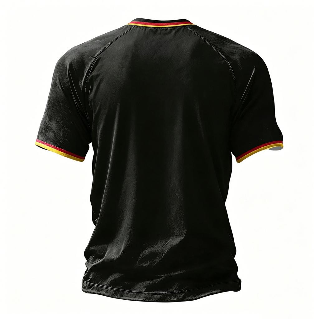 Men's Short Sleeve Crew Neck Soccer Graphic Print T Shirt with Germany Flag and Football Design for Sports Fans