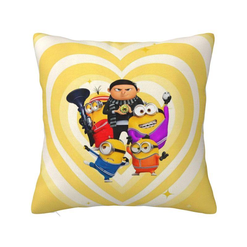 Custom Cartoon Minions Throw Pillow Sofa Anime Film Cute Luxury Cushion Cover Soft Pillowcase