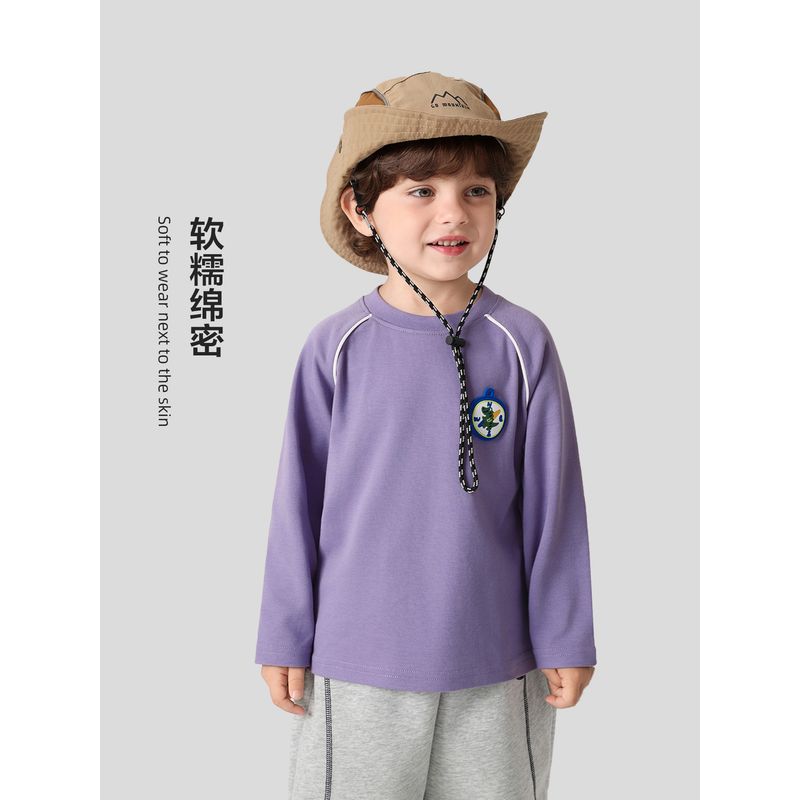 Right European Style Boys' Outdoor Style Raglan Sleeve Long-Sleeve T-Shirt 2026 Spring and Autumn New Children's Clothing Baby Top