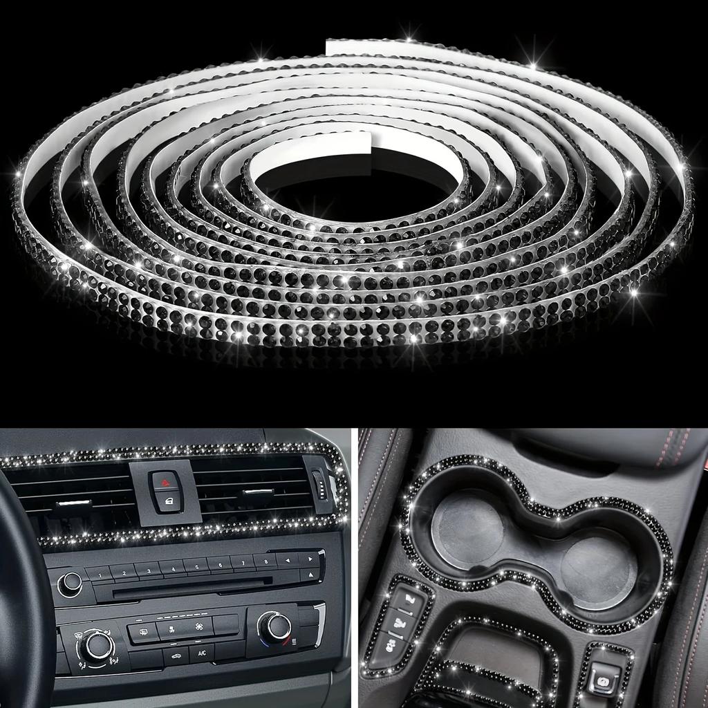 5m Car DIY Auto Decorative Stickers Crystal Diamond Car Decoration Accessories Double Rows Stickers Auto Interior Cover