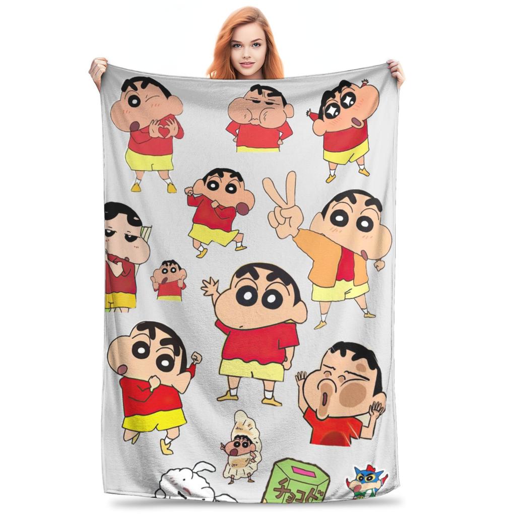 Soft BlanketsBoy Girl Travel Crayons Shin-chans Photos Collection Bedding Throws Flannel Bedspread For Couch Bed Sofa Bed Cover