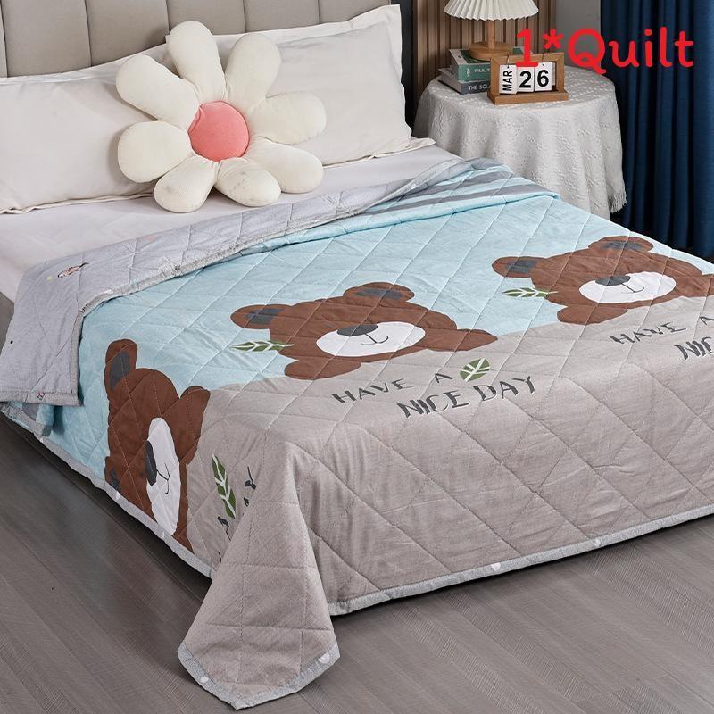 Summer Plant Animal Pattern Prints Duvet Quilt Bedding For Student Washable Room