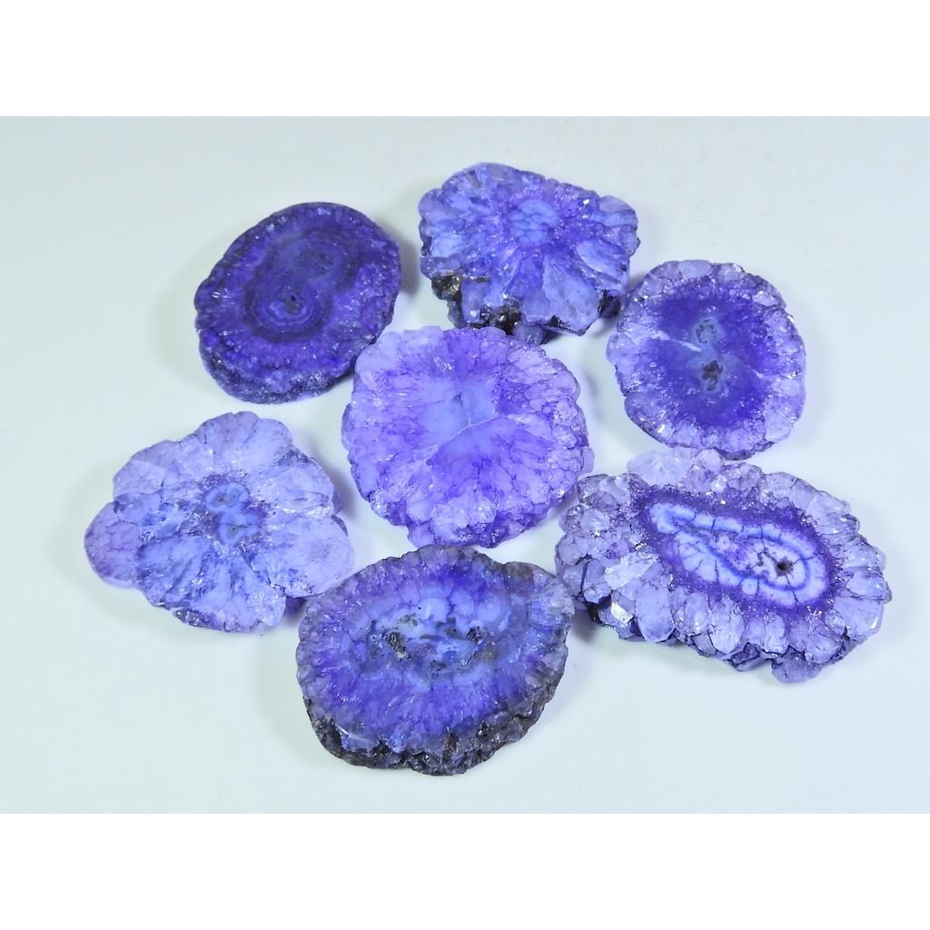 348Cts. Dyed Solar Druzy Agate Mix Shape Cabochon Loose Gemstone 07 Pcs Lot A-689