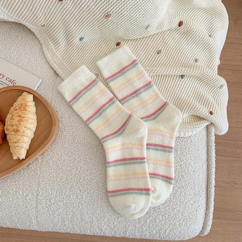 Female Autumn and Winter Thickened Warm Lovely Home Floor Sleep Cotton Socks
