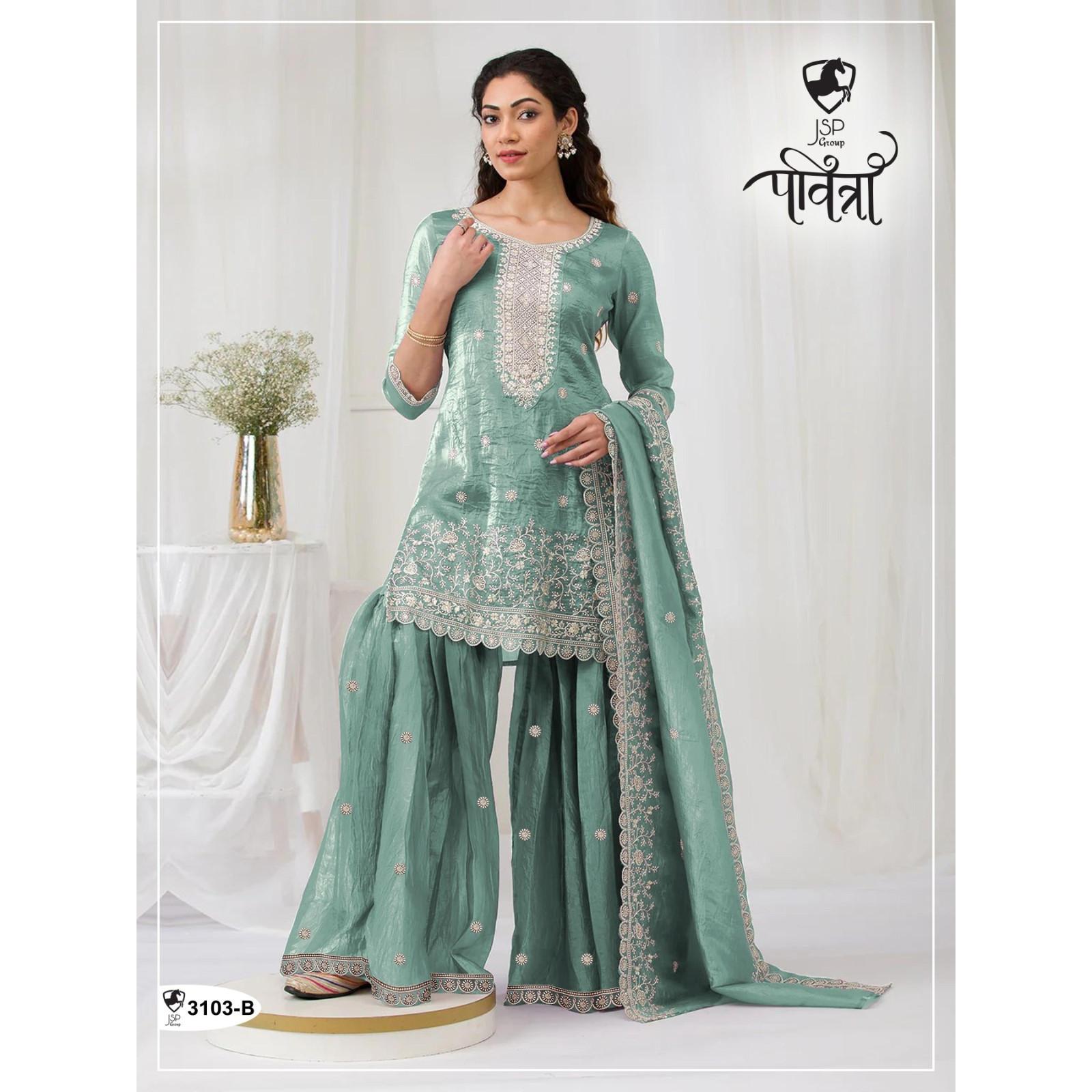 Desigenr Party Wear Paksiatni Sharara Suit Indian Bollywood Salwar Kameez Dress Unstitched