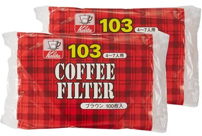 Kalita Coffee Paper Filter Trapezoid for 4 To 7 People NK103 Filter Paper 100 Sheets X 2 Set Brown Stylish Camping Outdoor Coffee Shop Antique Wedding
