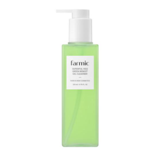 FARMIC Super Full Veggie Green Reboot Mild Acidic Acne Care Cleansing Gel Low pH Facial Cleanser 200ml