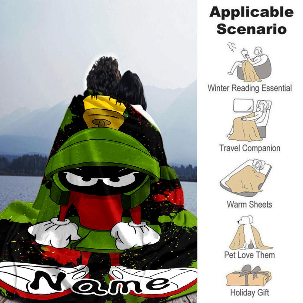 Customiz Name Personality Marvin the Martian Blanket Soft &Warm Sofa Office Bed Travel Lunch Break Blanket, Gift Suitable All Seasons