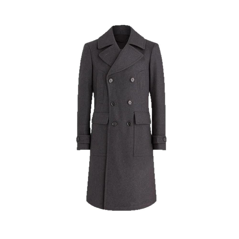 Herren Wollmantel im britischen Stil, zweireihig, mittellang - Herbst/Winter Kollektion