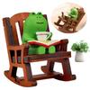 Frog Drinking Coffee Ornament Creative Funny Frog Reading Sculpture Miniature Frog Read Book Figurines for Shelf Desk Decoration