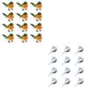 12x Artificial Birds for Photography, Decorative Christmas Tree Ornaments, Fake