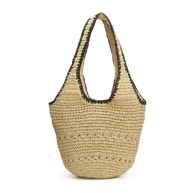 One-shoulder Straw Bag, New Hand-woven Bag, Large-capacity Tote Bag, Women's Seaside Beach Portable Beach Bag