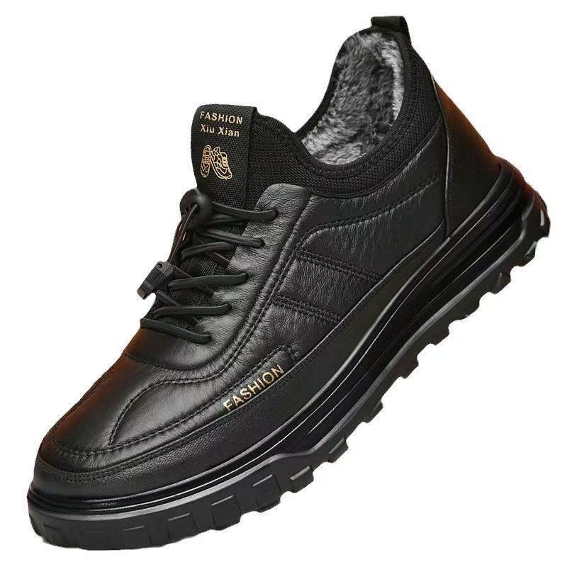 Herrenschuhe Winter Samt verdickt warm hochgeschnitten dicksohlig Herren Schneestiefel rutschfest wasserdicht Freizeitschuhe Outdoor Baumwollschuhe