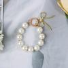 Delicate Keychain with Beaded Bowknot Phone Charm Unique Keyring Bag Pendant for Car Key Wallet Backpack Purse