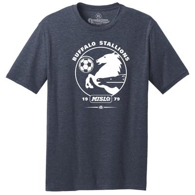 Buffalo Stallions 1979 Logo MISL Soccer T-shirt Tri-Mélange Unisexe