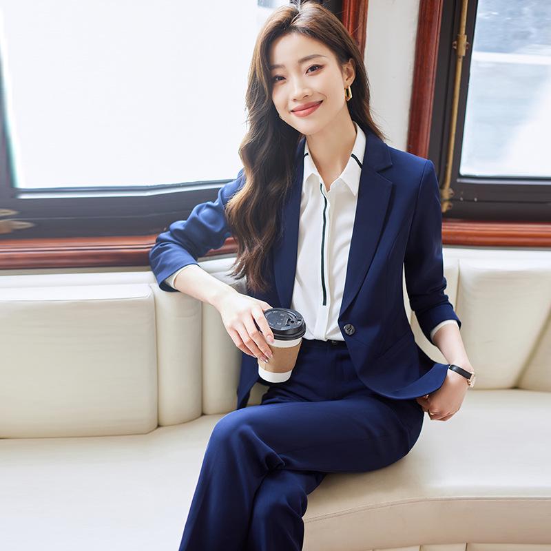 Costum de birou profesional coreean pentru femei, primăvara 2025, croială slim fit