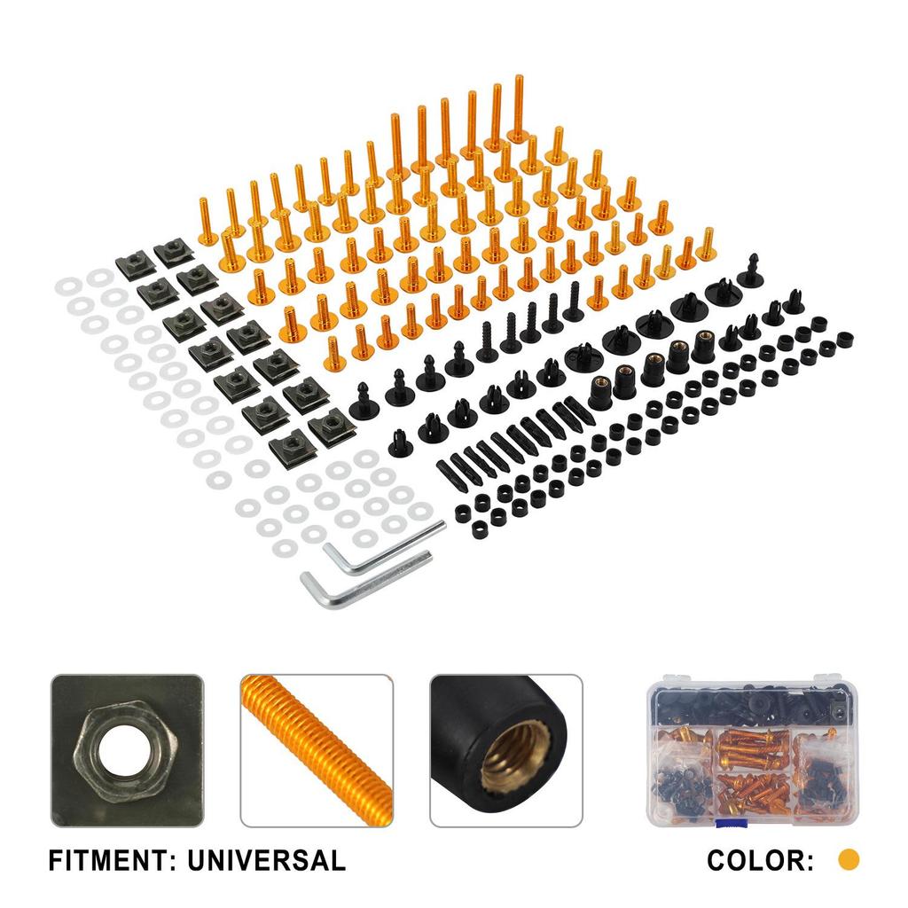 Universal Colored Screws for Large-Displacement Motorcycles, Sports Cars, Full Body Fairings, and Shells