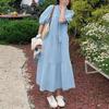 ZANZEA Women Casual Round Neck Elegant Lace Patchwork Short Sleeve Long Dress
