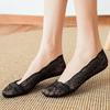 5 Pairs Summer Comfortable Lace Women's Socks Low Cut Ultra-thin Invisible Boat Socks Silicone Non-Slip Cotton Bottom Thin Socks