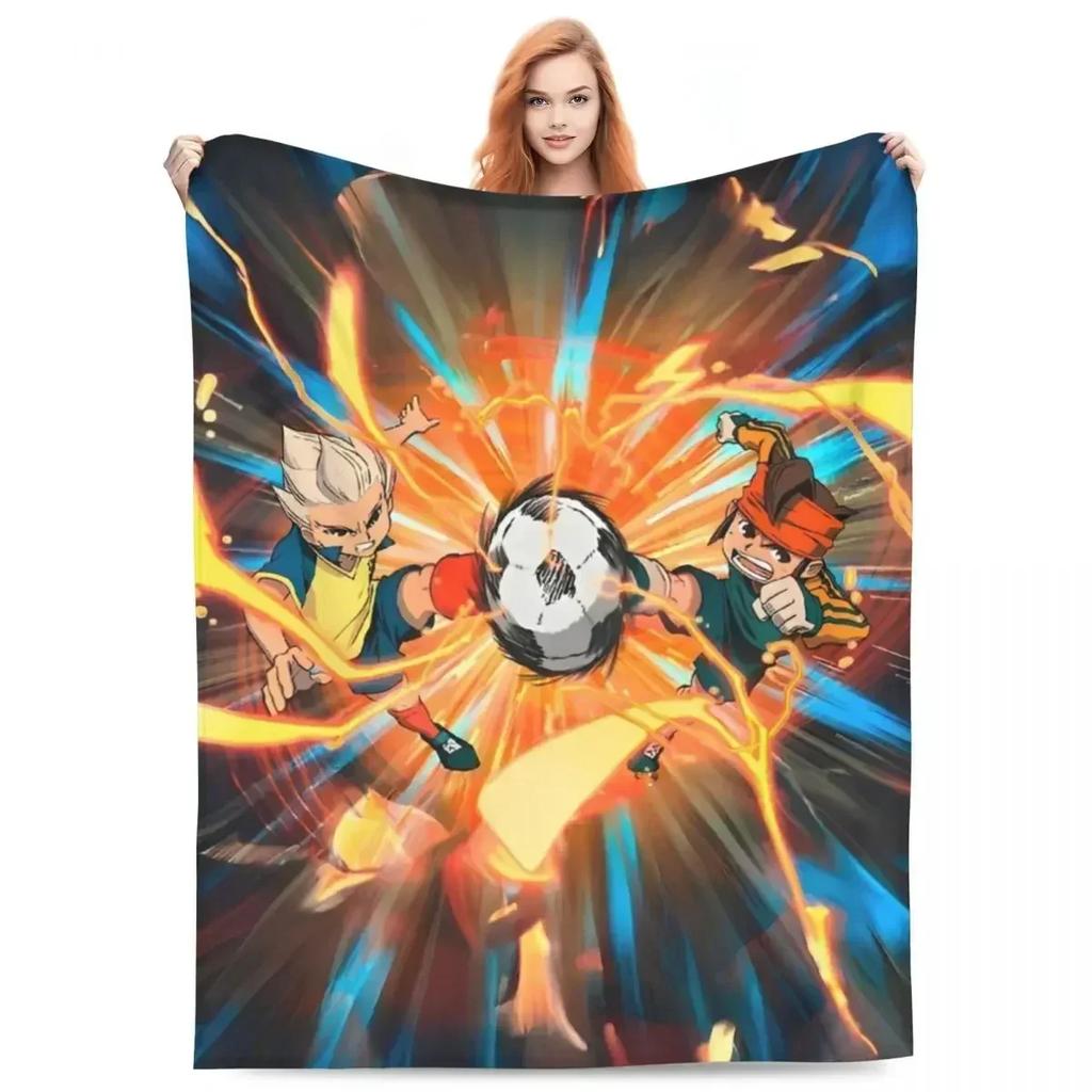 Inazuma Eleven Decken Flanell Textil Dekoration Videospiel Sportspiel Atmungsaktiv Weich Überwurfdecken für Zuhause Reise Steppdecke