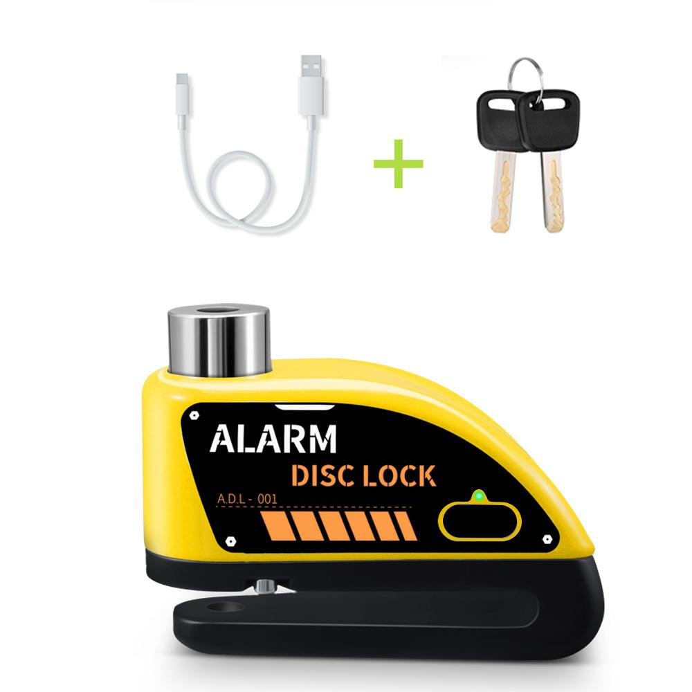New Bike Motorcycle Alarm Disc Brake Lock 120dB Rechargeable Bicycle Moto Anti theft Alarm System Motorbike Accessories