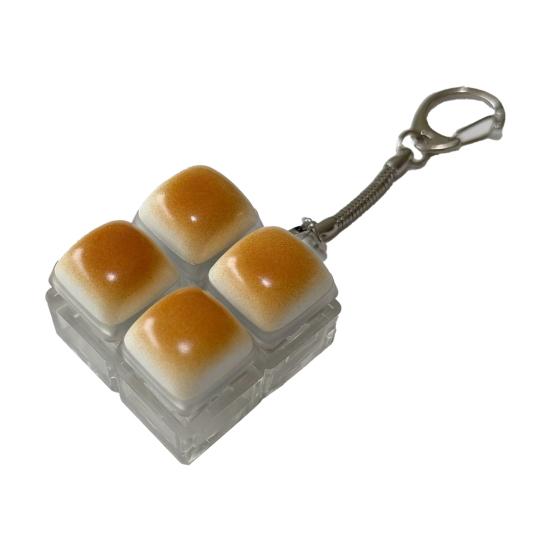 Caramel Bread Fidget Keyboard Toy Stress Relief 1/2/3/4/5/6/9-Keys Keyboard Finger Clicker Keychain Office School Decompression Button Sensory Toy