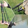 Spinnende fiskestang 4 stykker reisesnurrestang for bass båtliv Saltvann ferskvannsfiske