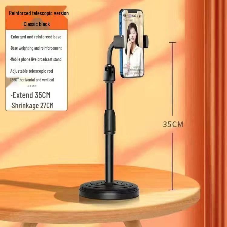 Dual-Device Phone Holder for Live Streaming and Online Classes with Adjustable Telescopic Stand