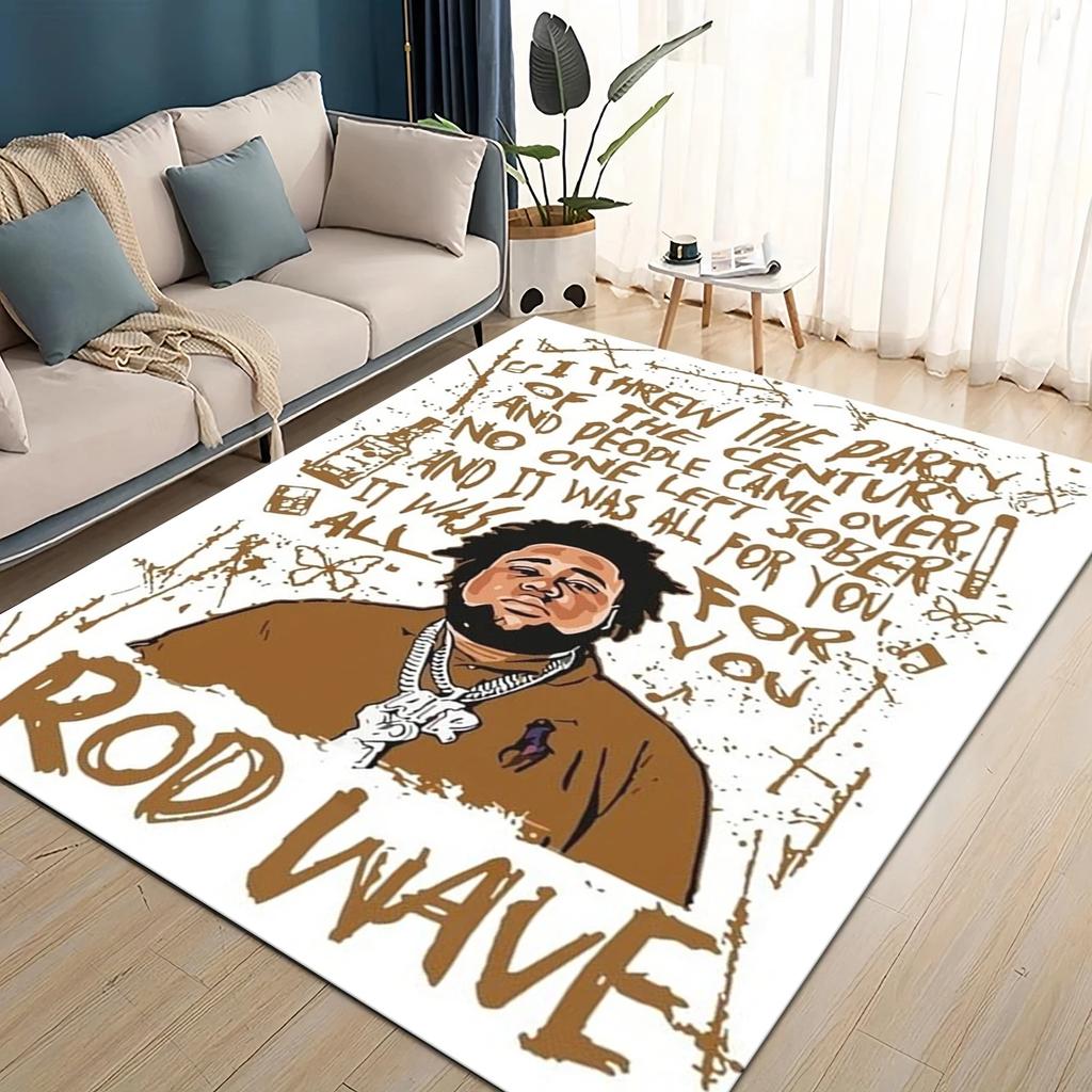 HOT Rod Wave 3D Print Rapper Star Rug Carpet for Living Room Bedroom Home Decor,kids Play Non-slip for Sofa Doormat