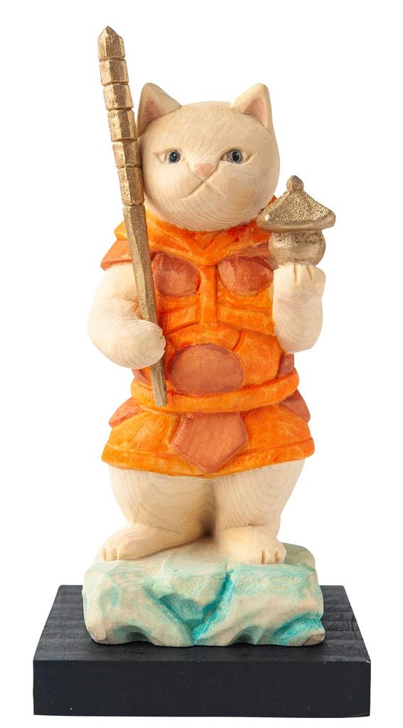 Cat Buddha, Cat God of Fortune, Bishamonten, Sculptor supervised by Butsya Sakai, Seven Gods of Fortune, Maneki-neko, Maneki-neko Figurine (NB7