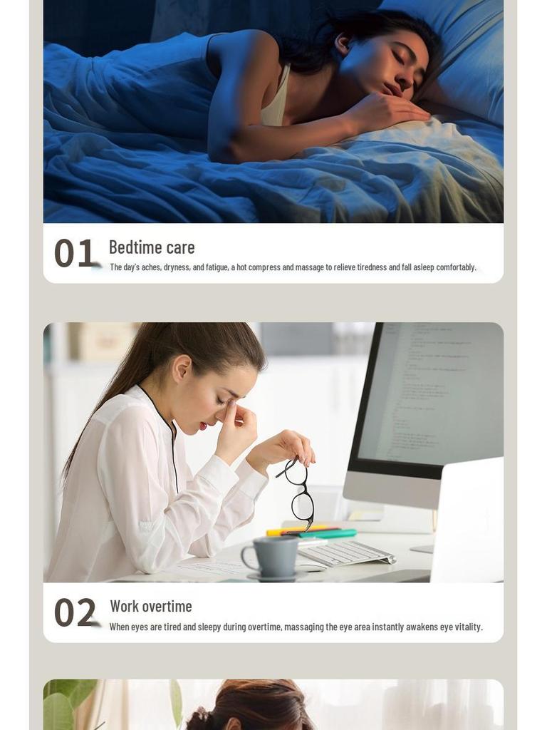 Grenzüberschreitender elektrischer Augenmassagegerät: Beheiztes Mikro-Vibrations-Augenpflege- und Schutzgerät