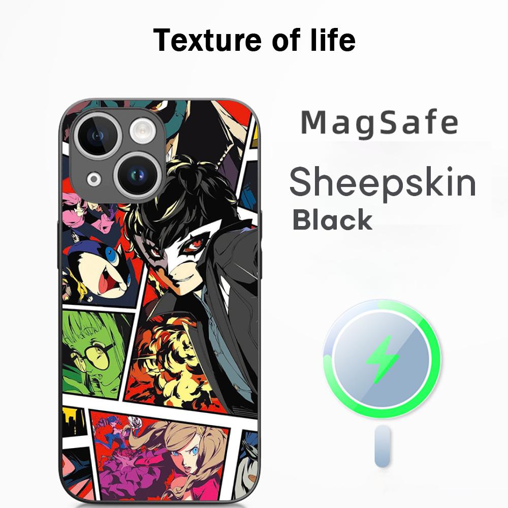P5 hot game pattern design ins Phone Case For iPhone 17 16 15 14 13 12 Plus Pro Max  High-end Luxury Magsafe Sheepskin