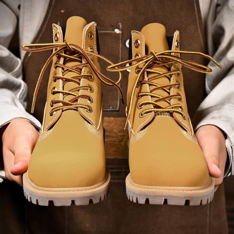 

Модные ботильоны из натуральной кожи для мужчин 2024 года, осень-зима, мужские повседневные кроссовки, нескользящие, женские рабочие короткие ботинки, износостойкие, для снега 45 коричневый