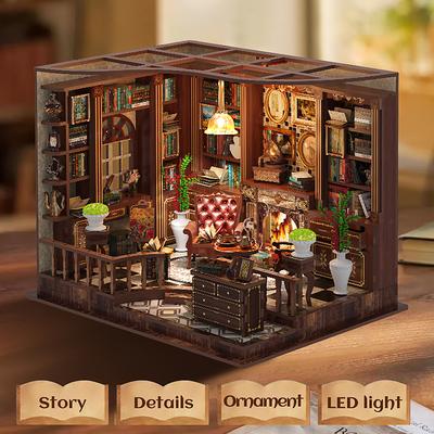 DIY Puppenhäuser Holzfiguren Miniatur Bausatz 3D Puzzle mit Licht Möbel Puppenhaus für Freund Weihnachtsgeschenk