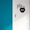 1pc Black And White Restroom Sign Wall Sticker, Decorative Sticker for Bathrooms, Background Decoration, Removable Self-Adhesive