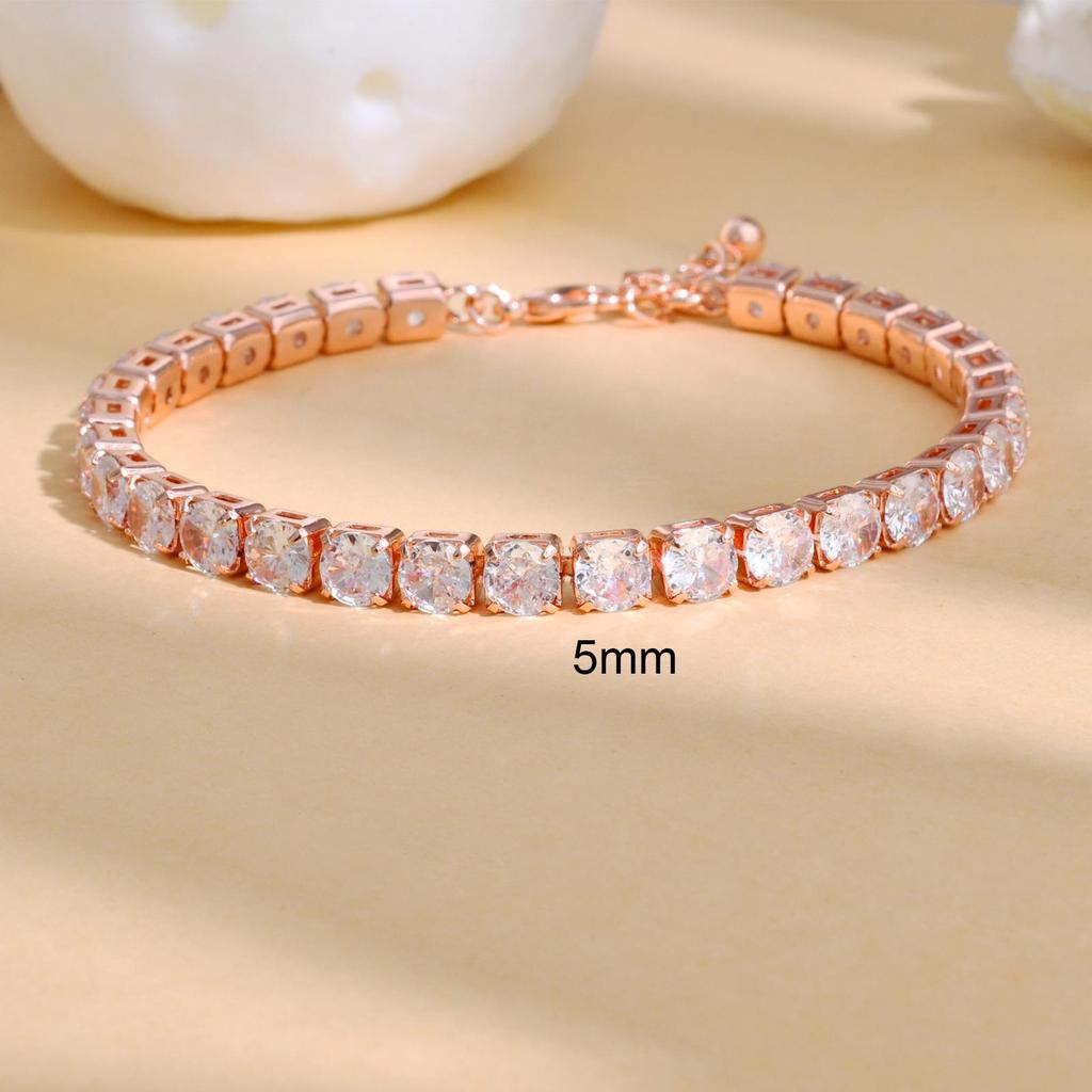 Unisex Full Diamond Zircon Tennis Bracelet: Elegant, Versatile, and Elastic Single Row Chain