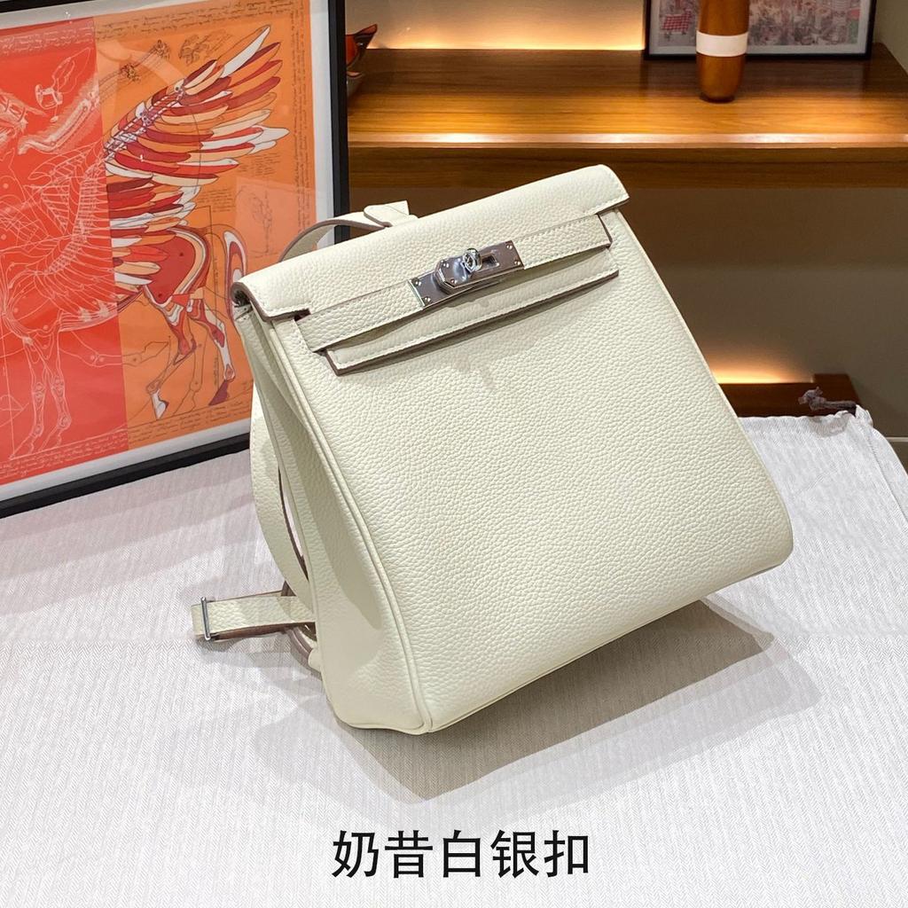 New In Autumn and Winter, Backpack First Layer TOGO Cowhide Lychee Pattern Kelli Bag Fashionable Versatile Women's Bag