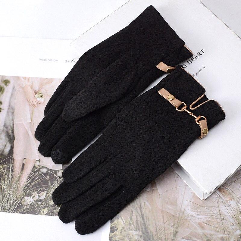 Fashion Lady Gloves Mittens Women Winter Vintage Driving Cycling Gloves Outdoor Keep Warm Windproof Gloves