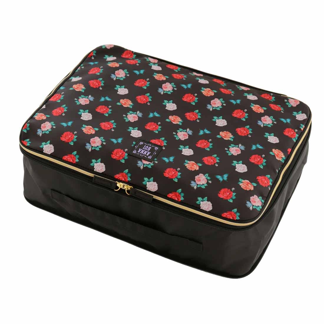 

Большой чехол для хранения с компрессией роза Анна [Anna Sui] чехол/путешествие (на 2-3 ночи) молния, (черный), Sui/Женский 001221-0002-01 чёрный
