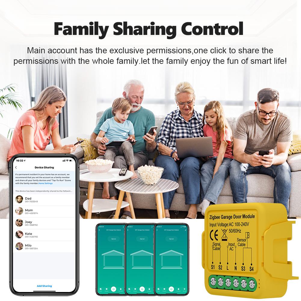 Tuya ZigBee Gate Opener Intelligent Garage Door Controller Module Mobilephone Remote Tuya APP Control Compatible with