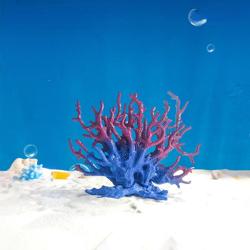 Simulation Coral Colorful Fish Tank Landscaping Decoration Aquatic Plants Aquarium Iron Branches Underwater Set Decoration