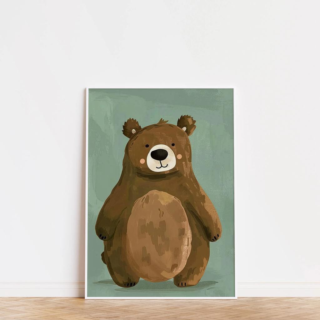 Minimalist Animal Aesthetics Poster Cute Funny Forest Animals Wall Art Parenting Kids Room Baby Room Home Office Decor