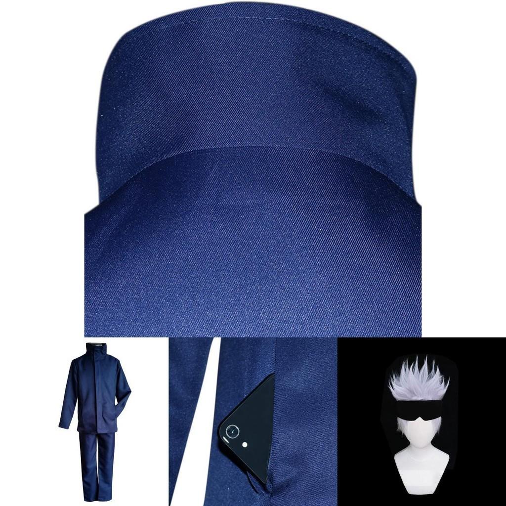 Authentic Jujutsu Kaisen Gojo Satoru Cosplay Costume Wig Men School Uniform Suit Outfit For Parties