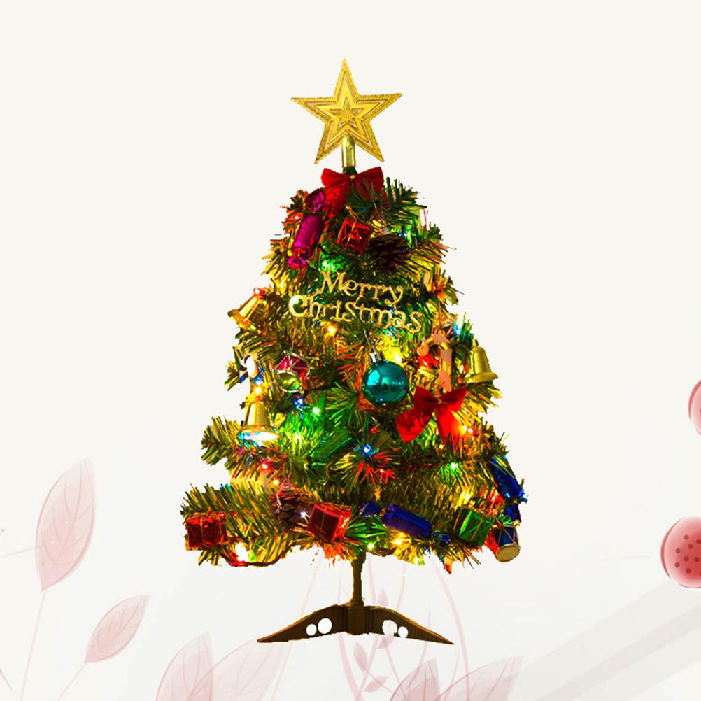 

50Cm Christmas Tree Set LED Fiber Optic Lights Artificial Decorations for Holiday Home Window Display Premium Quality Dense PVC other
