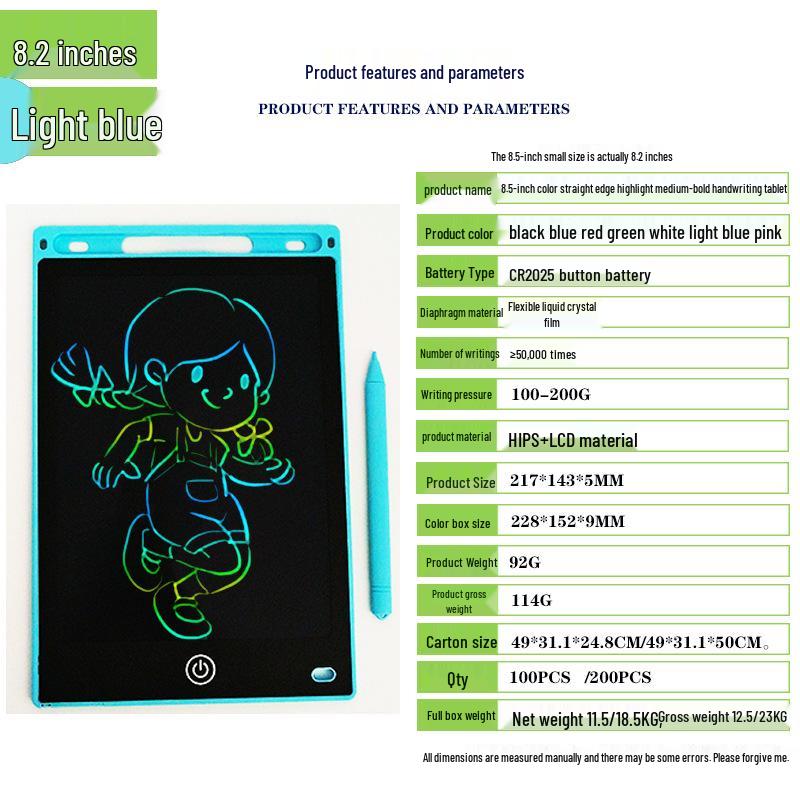 Kids' LCD Drawing Tablet - 6.5/8.5/10/12 Inch with One-Click Clear Screen