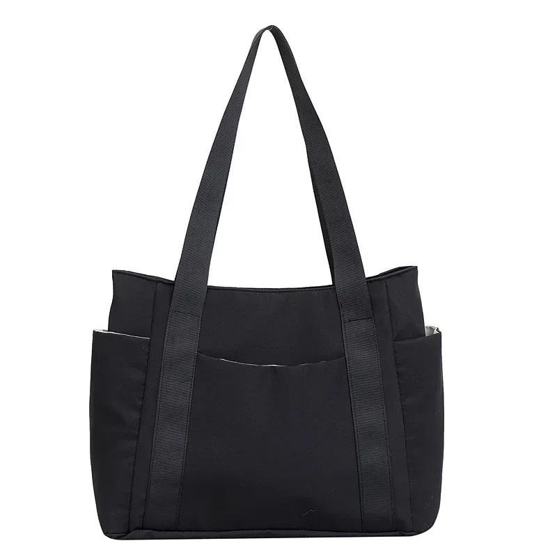 

Large Capacity Nylon Handbag New Women s Bag Solid Color Tote Bag Commuting Shoulder Bag Leisure Simple Mommy Go Out Bag 2026