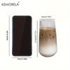  1/2PCS Vertical Striped Glass With Lid and Straw Vertical Stripes - Suitable For Coffee Milk Juice Whiskey Soda Cups
