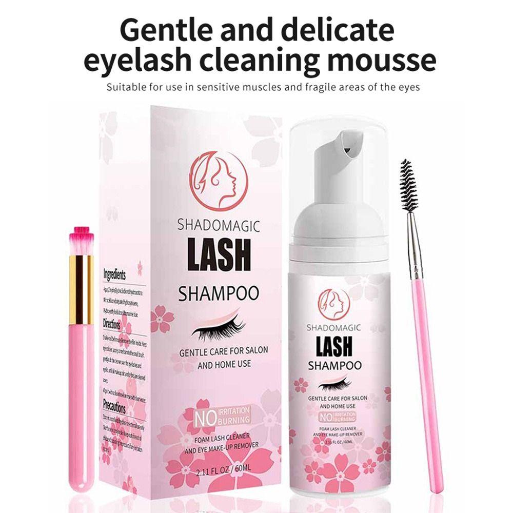 Non-Irritating Eyelash Extension Cleanser Safe Lash Foam Shampoo  for Salon and Home Use